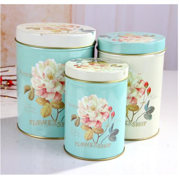 歐式印花創意三個裝儲物罐茶葉罐